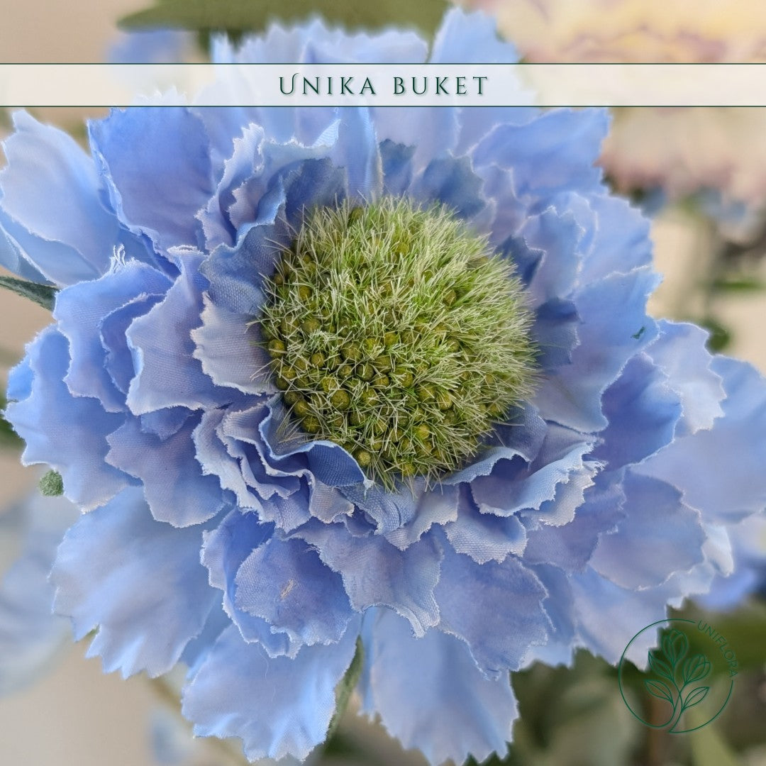 Evighedsbuket Unika 26.20: Himmelsk Ro med nuancer af groen, jadegron, pink, lilla-1, lysebla-1, lavendel, hvid - Uniflora