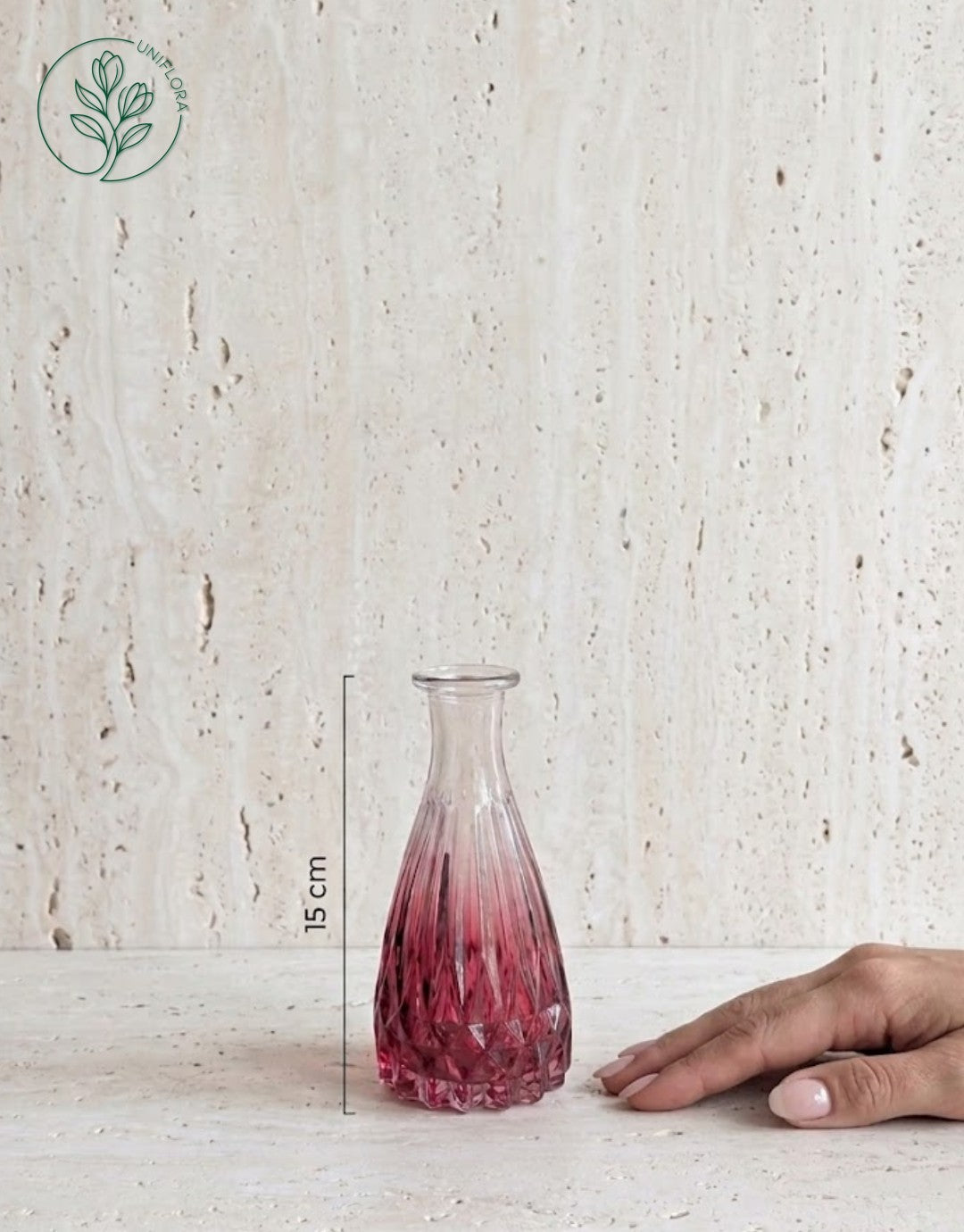 Fersken Orkidéer & Spir Vase