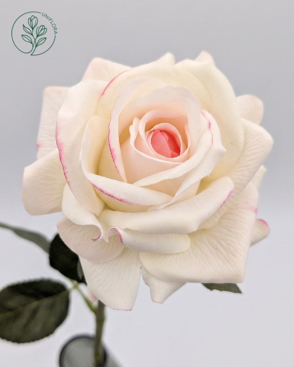 Uniflora Signatur Rose (Real Touch) - Hvid med strejf af rød