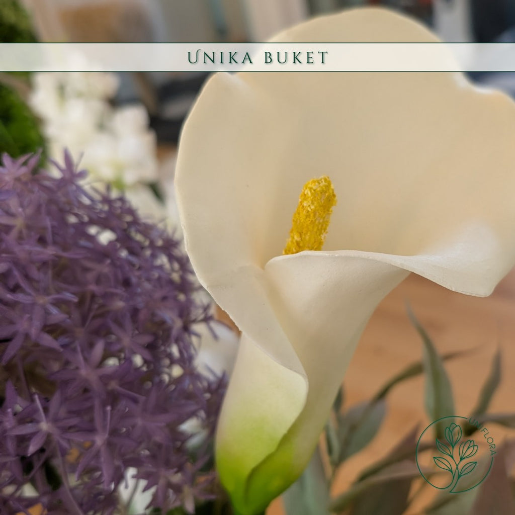 Evighedsbuket Unika 26.14: Svævende Ynde med nuancer af violet, jadegron, pink, hvid, lavendel - Uniflora