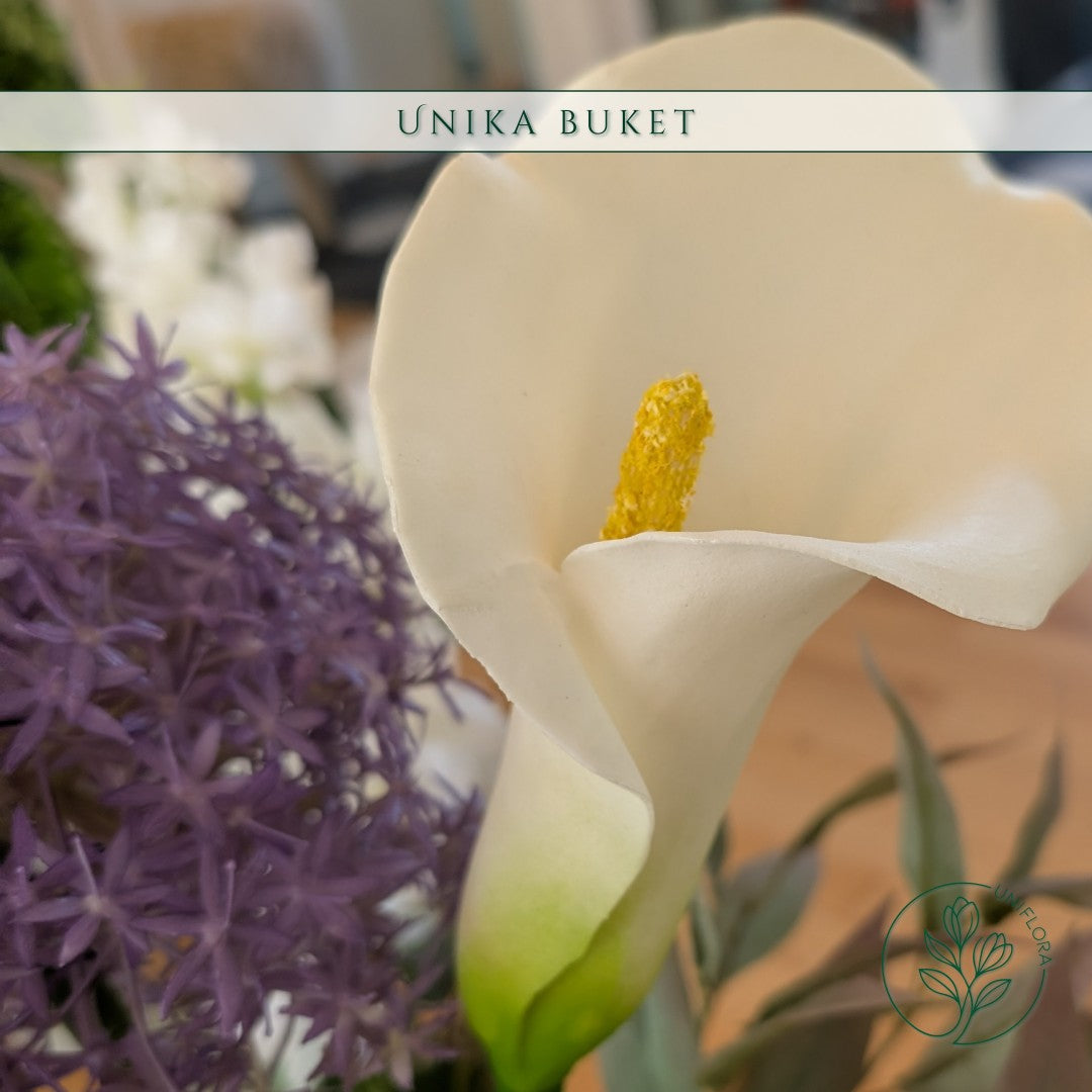 Evighedsbuket Unika 26.14: Svævende Ynde med nuancer af violet, jadegron, pink, hvid, lavendel - Uniflora