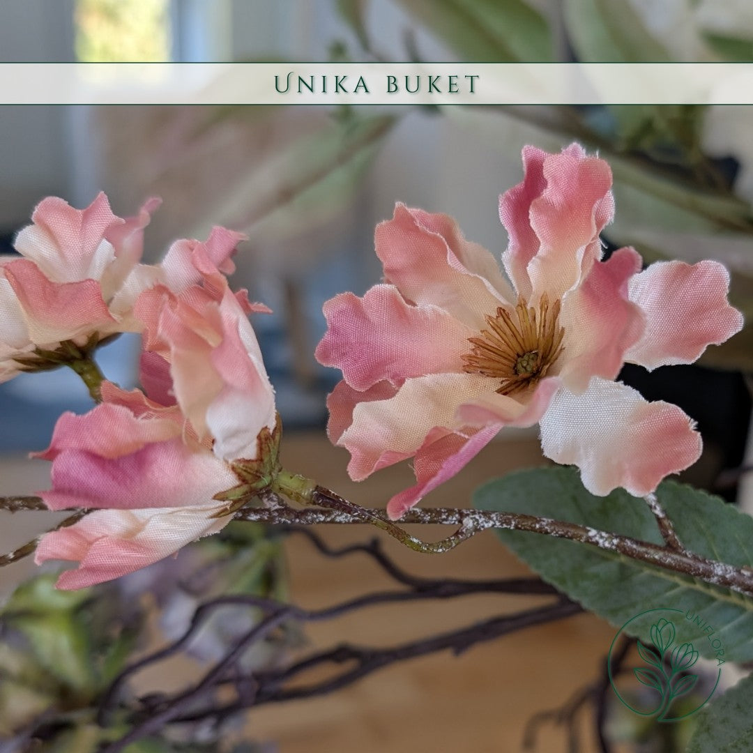 Evighedsbuket Unika 26.14: Svævende Ynde med nuancer af violet, jadegron, pink, hvid, lavendel - Uniflora